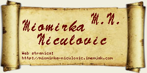 Miomirka Niculović vizit kartica